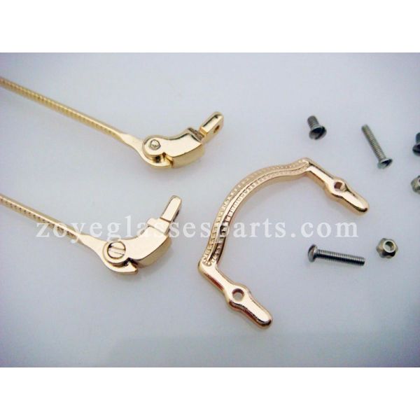 DIY parts for eyeglass frames, temples and bridges silver gold gun