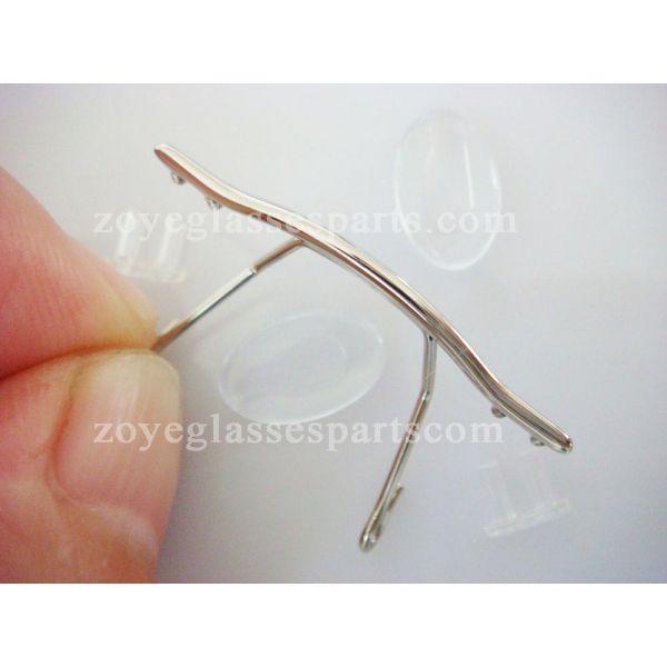 clip on bridge for rimless eyewear with nose pads