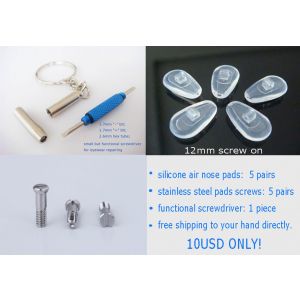 12mm screw on air active nose pads with screws and screwdriver 5 pairs pack