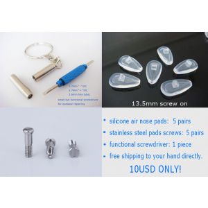 5 pairs pack  13.5mm screw on air active nose pads with screws and screwdriver free shipping