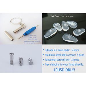5 pairs pack air active 14.5mm screw on nose pads with screws and screwdriver