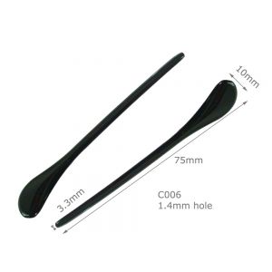 acetate eyewear temple covers C006 75mm black 1.4mm hole