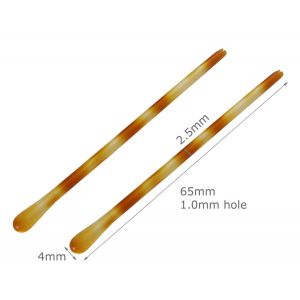 65mm long eyeglass temple tips 1.0mm hole demo color