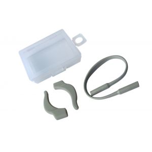 silicone anti-slipping off ear hooks and ropes for eyewear when sporting grey