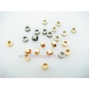 hex nuts for rimless eyewear eyeglass M1.4  gold silver gun color available 