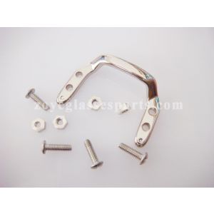 eyeglass bridge for plastic wood eyeglass silver color with screws and nuts