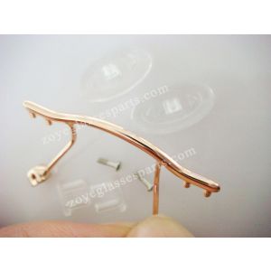 gold nose bridges for rimless eyewear clip on with nose pads