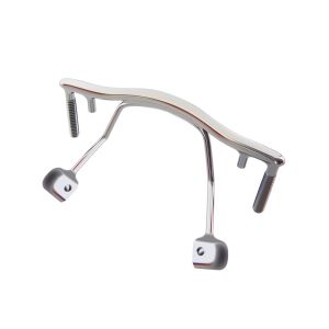 rimless eyeglass nose bridges stainless steel gun color with silicone nose pads