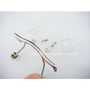 rimless eyeglass nose bridges stainless steel silver color screw on 