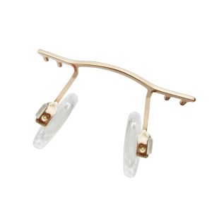 gold bridge for rimless frame stainless steel for 17-19mm bridges with nose pads mounting sleeve