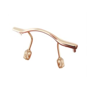 gold eyeglass bridge for rimless frame stainless steel for 18-21mm bridge, screw on with nose pads.