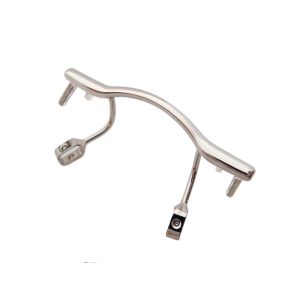 stainless steel bridge for rimless eyeglass frame repair replacement, suitable for 18-21mm length bridge, silver,gold or gun colors available, screw on with nose pads.