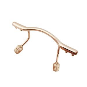 gold bridge for 18-21mm rimless eyeglass mount on with nose pads, stainless steel,