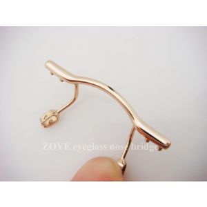 eyeglass bridge for rimless optical frame replacement silver stainless steel with silicone nose pads