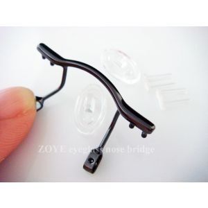 eyeglass bridge for rimless optical frame replacement silver stainless steel gun black color