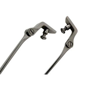 stainless steel arms for plastic horn TR-90 frames screw on silver gold gun colors with acetate temple covers.