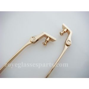 stainless temples for plastic wood frames TC-011 gold color screw on with acetate temple tips