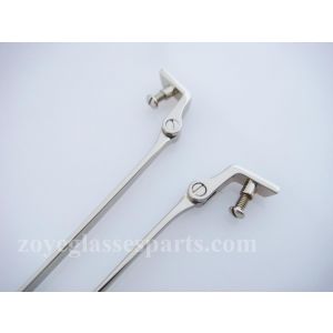 stainless steel temples for plastic wood frames screw on silver color  TC-011 from ZOYE with acetate temple tips