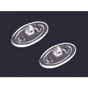 screw on oval symmetrical 13.5mm silicone nose pads for eyeglass frame