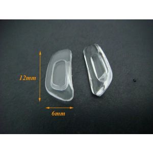 slide on silicone rectangle nose pads 12mm transparent color