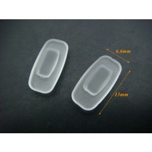 slide on silicone rectangle nose pads 13mm transparent color