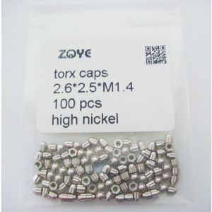 torx caps for rimless eyewear M1.4, silver color