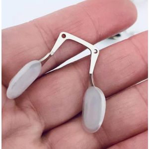 eyeglass nose bridge with pad arms silver for plastic wood frame TP-175