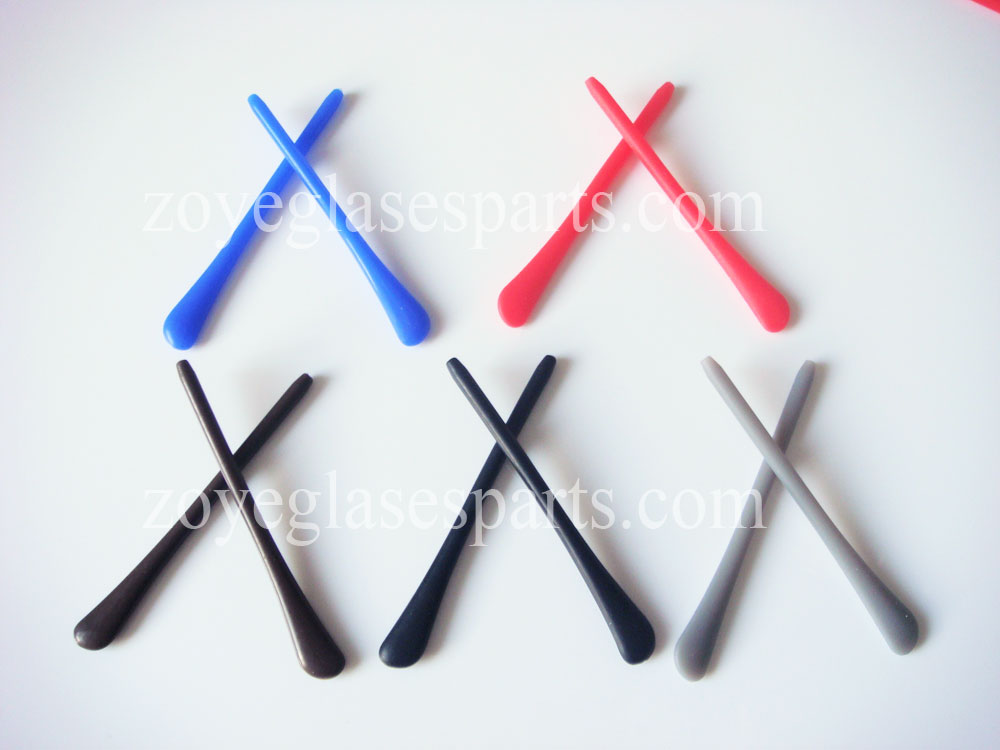 silicone temple tips 5 pairs pack in black blue brown blue red colors