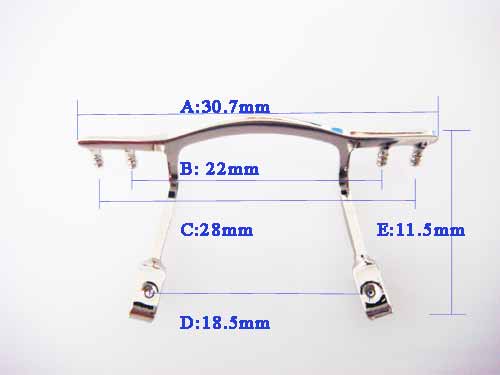 size of rimless bridge TB-298