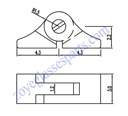 hinge for metal eyewear 3.0mm solder on