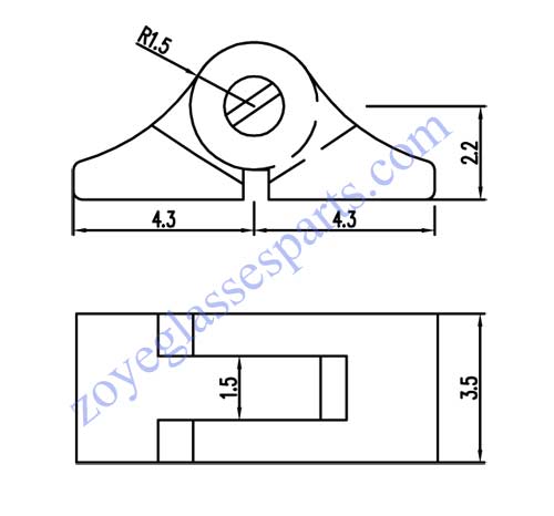 eyeglass hinge replacement for metal optical frame 3.5mm