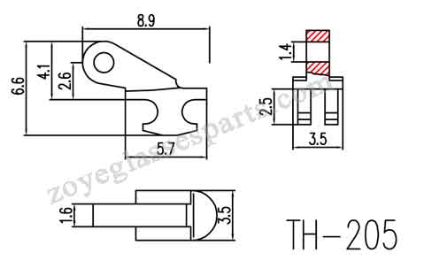 3.5mm wide round hinge with 1.6mm single barrel size,suitable for plastic frames hinges repairing.