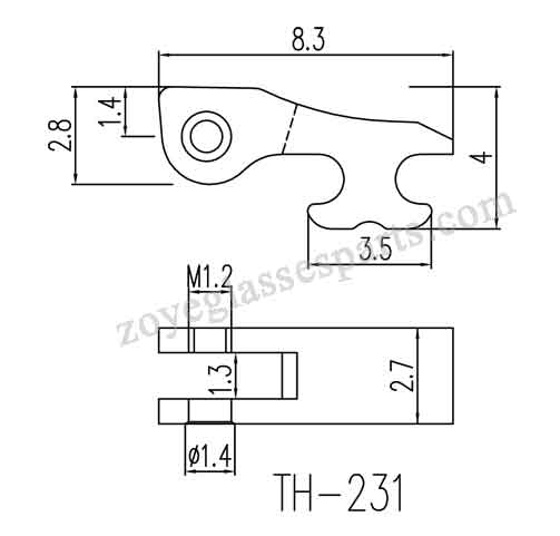 1.3mm grooved hinge for eyewear spring hinge repairing. 