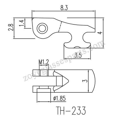  front hinge for eyeglass spring hinge with 1.4mm grooved size. 