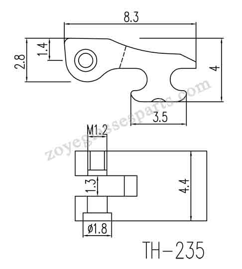  front hinge for matching 4.4mm eyeglass spring hinge. 