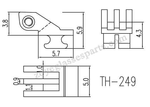 front hinge for double  spring hinge with 5.0mm width