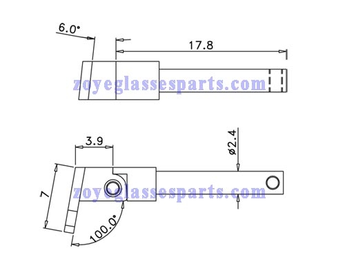 100 degree spring hinge for wooden sunglasses