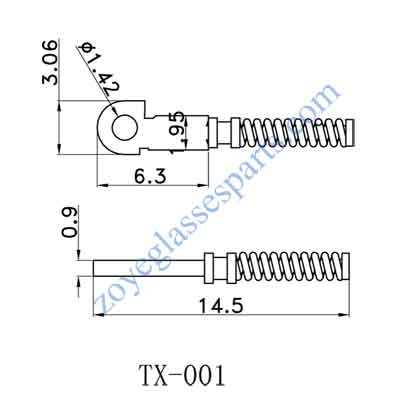 single spring insert for eyewear spring hinge repairing