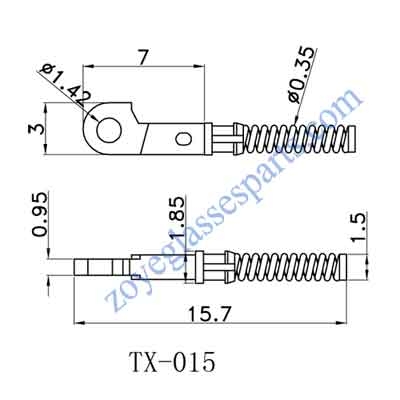 single spring insert for eyewear spring hinge repairing