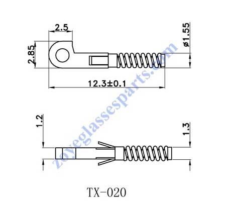 single spring insert for eyewear spring hinge repairing