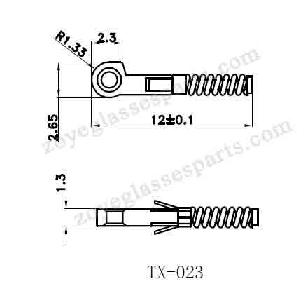 single spring insert for eyewear spring hinge repairing