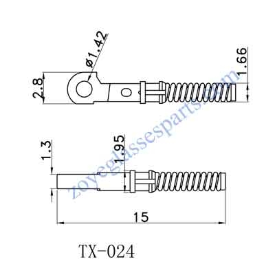 single spring insert for eyewear spring hinge repairing