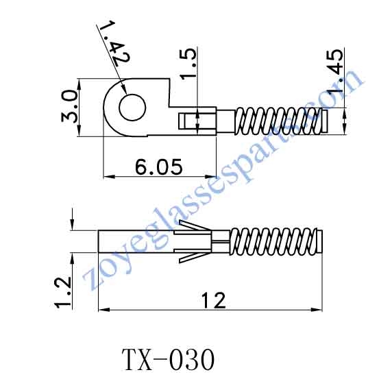 single spring insert for eyewear spring hinge repairing