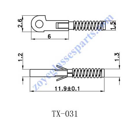 single spring insert for eyewear spring hinge repairing