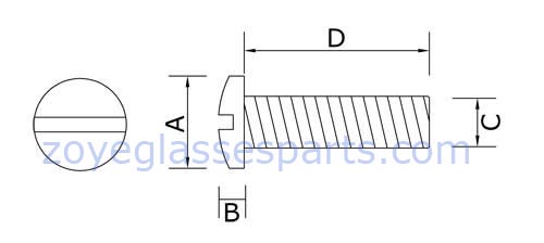 eyeglass screw size