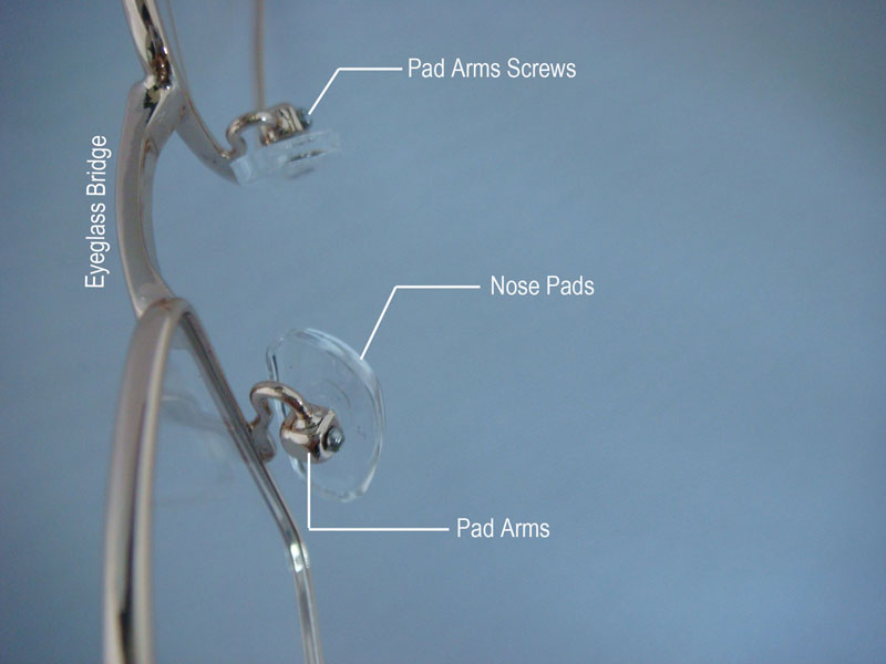 details of pad arms and nose pads