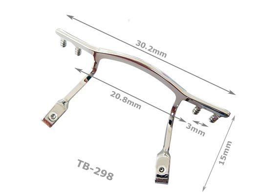 silver bridge for rimless frame 17-19mm mount on with nose pads