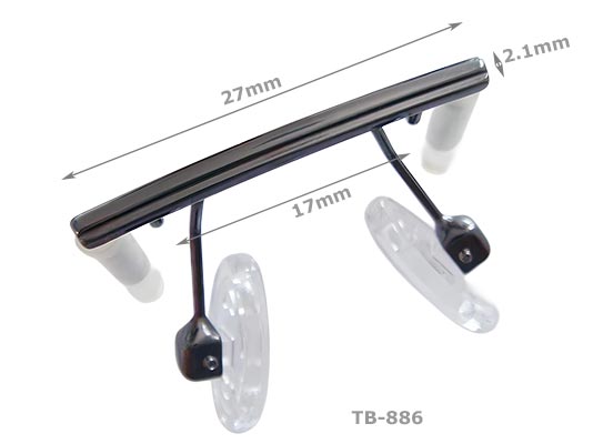 gun bridges 15-17mm for rimless frame stainless steel with nose pads