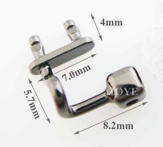 brief drawing of nose pad arm guard bracket for plastic TR-90 or wood frames