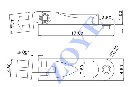 drawing of TSH-73 hinge